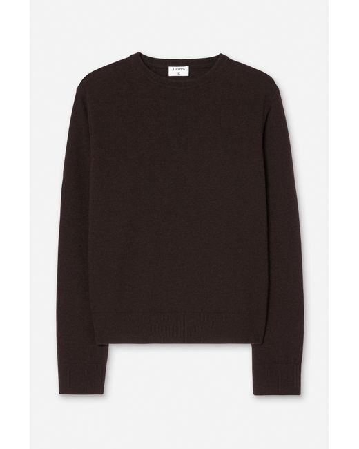 Filippa K Black Soft Wool Crewneck Sweater