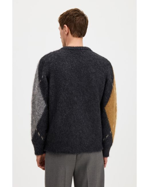 Filippa K Gray Alpaca Check Sweater for men