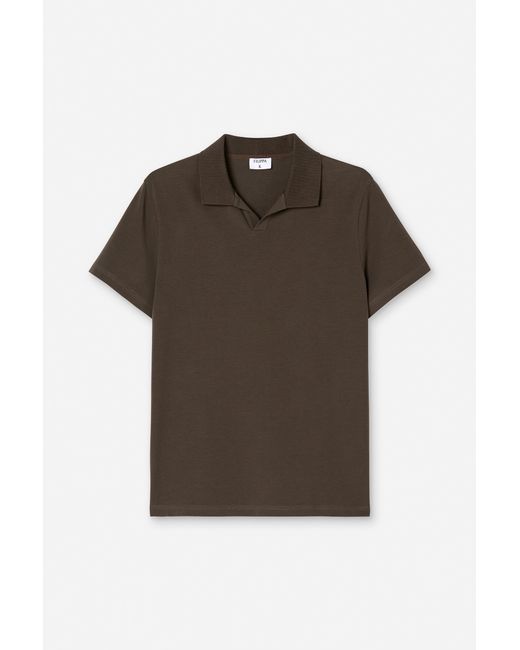 Filippa K Brown Stretch Cotton Polo T-Shirt for men