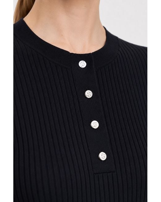 Filippa K Blue Buttoned Knit Top