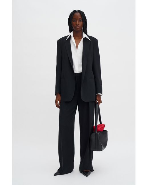 Filippa K Black Ashley Draped Blazer