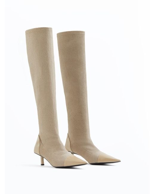 Filippa K Natural Pointy Kitten Stretch Denim Bootie