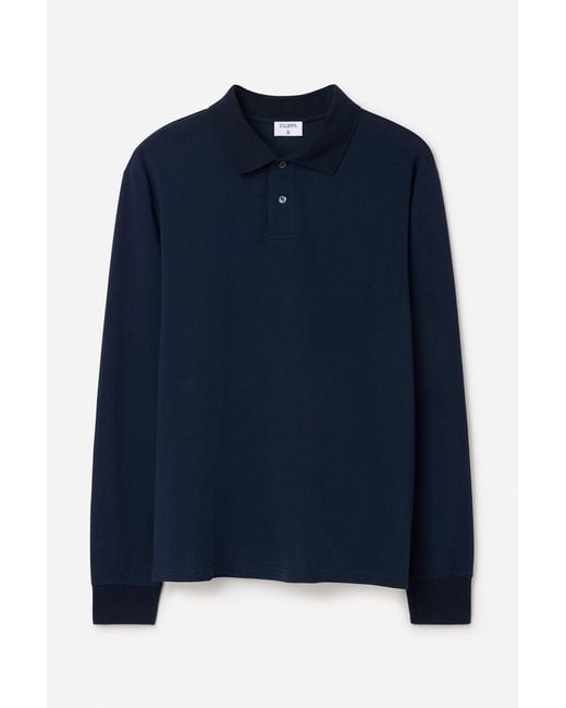 Filippa K Blue Cotton Piqué Polo Shirt for men