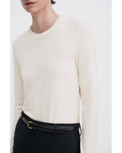 Filippa K White Soft Ribbed Jersey Top