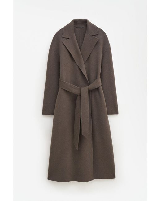 Filippa K Black Belted Double Face Wool Coat