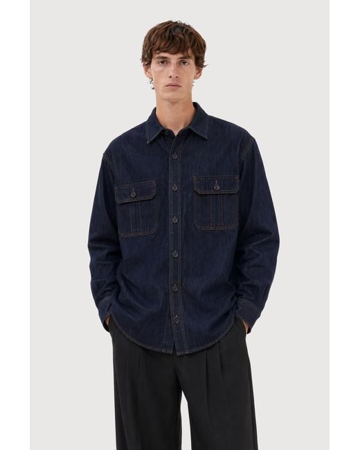 Filippa K Blue Oversize Denim Shirt for men
