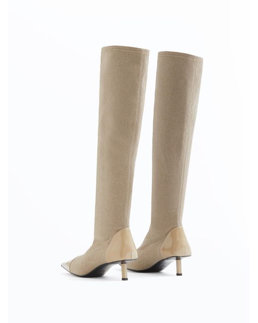 Filippa K Natural Pointy Kitten Stretch Denim Bootie