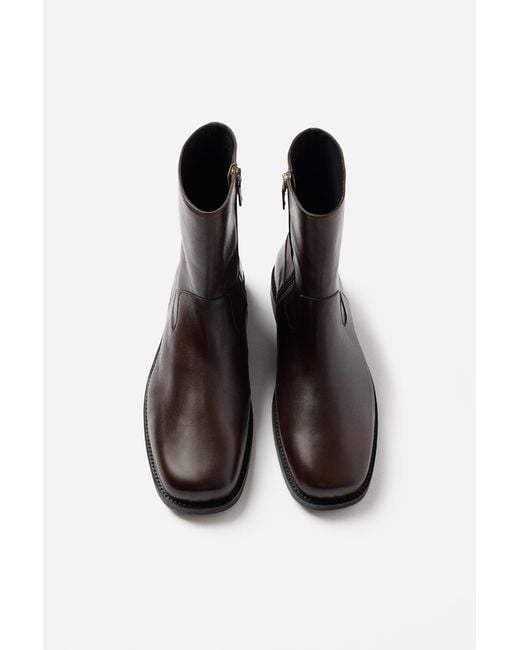 Filippa K Brown Leather Ankle Boot for men
