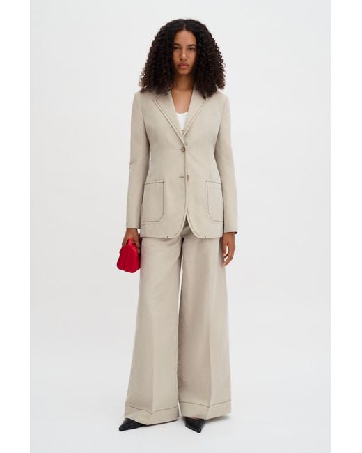 Filippa K Natural Brooke Linen Mariner Blazer