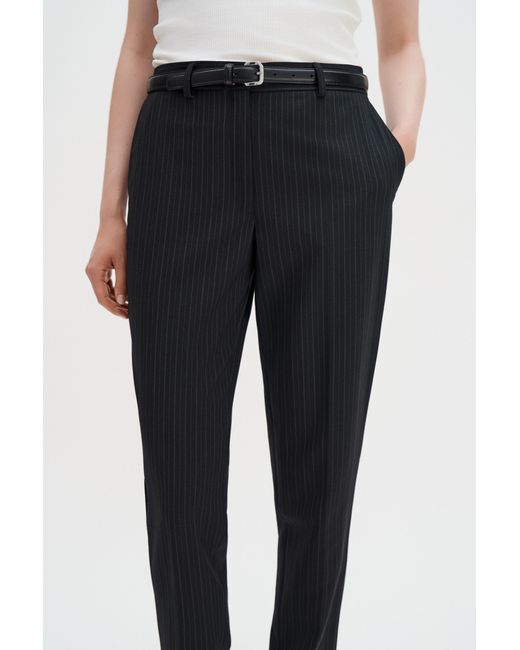 Filippa K Blue Emma Cropped Pinstripe Trouser