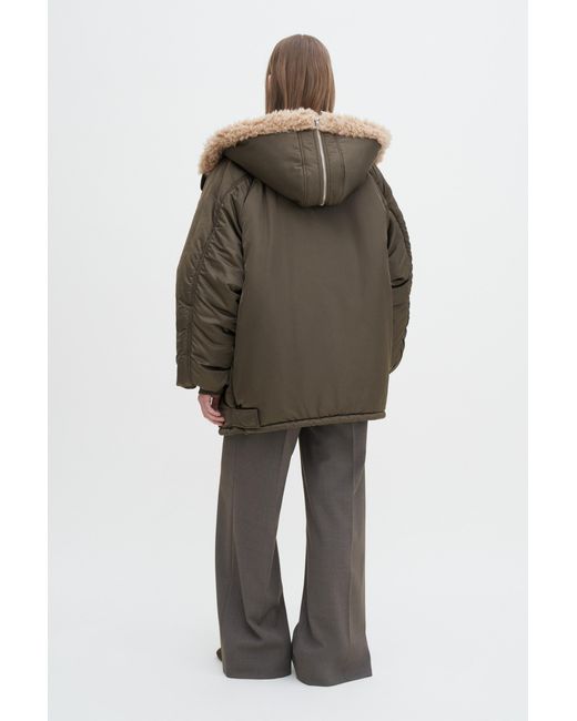 Filippa K Green Hooded Bomber Jacket