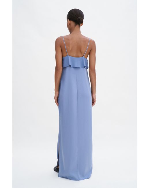 Filippa K Blue Fluid Draped Strap Dress