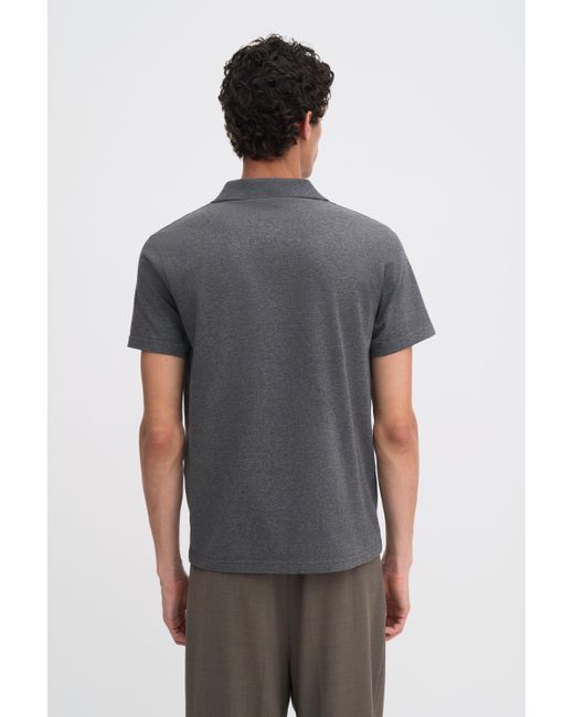 Filippa K Gray Stretch Cotton Polo T-Shirt for men