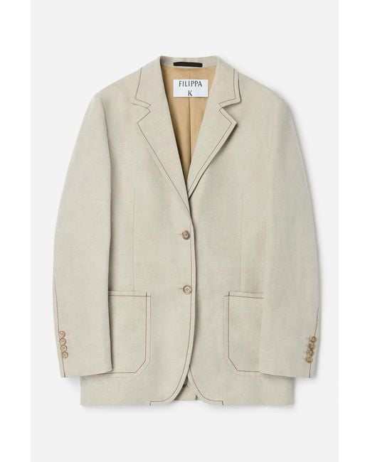 Filippa K Natural Brooke Linen Mariner Blazer