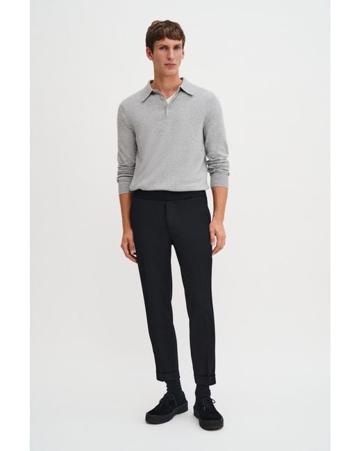 Filippa K Black Terry Cropped Trousers for men