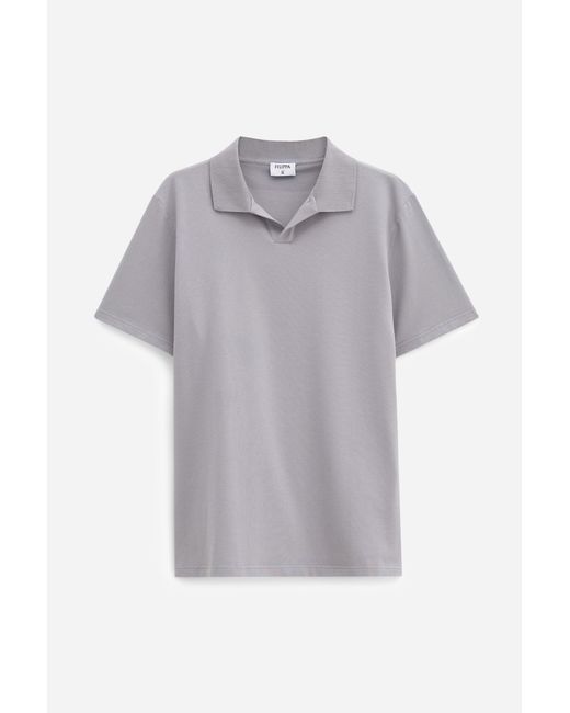 Filippa K Gray Stretch Cotton Polo T-Shirt for men