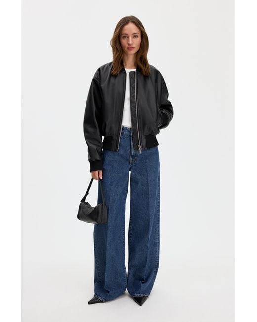 Filippa K Blue Leather Zip Jacket