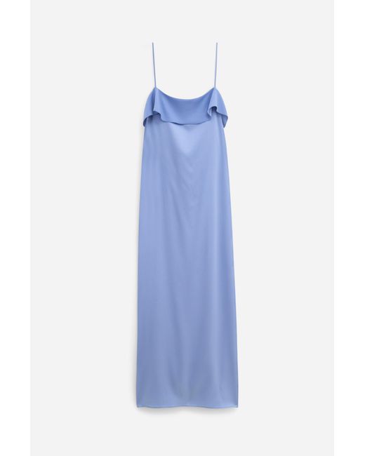 Filippa K Blue Fluid Draped Strap Dress