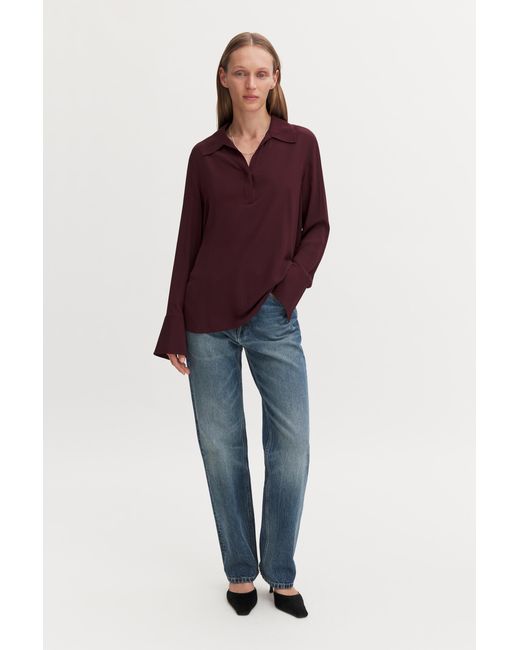 Filippa K Purple Half Placket Blouse