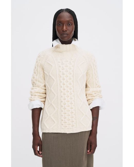 Filippa K Natural Wool Cable Knit Sweater