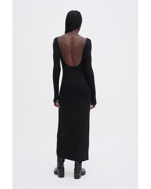 Filippa K Black Scooped Back Jersey Dress