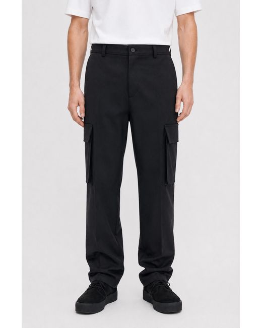 Filippa K Black Wool Twill Cargo Pants for men