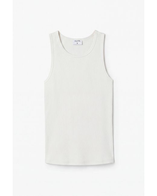 Filippa K White Fine Rib Tank