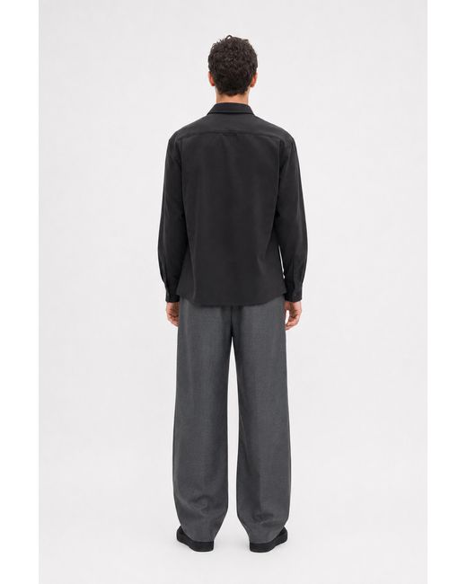 Filippa K Black Boxy Wool Twill Shirt for men
