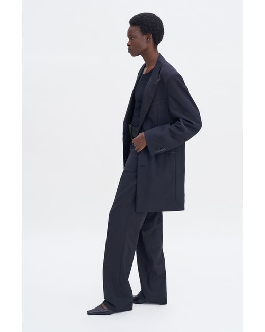 Filippa K Blue Wool Tuxedo Blazer Coat