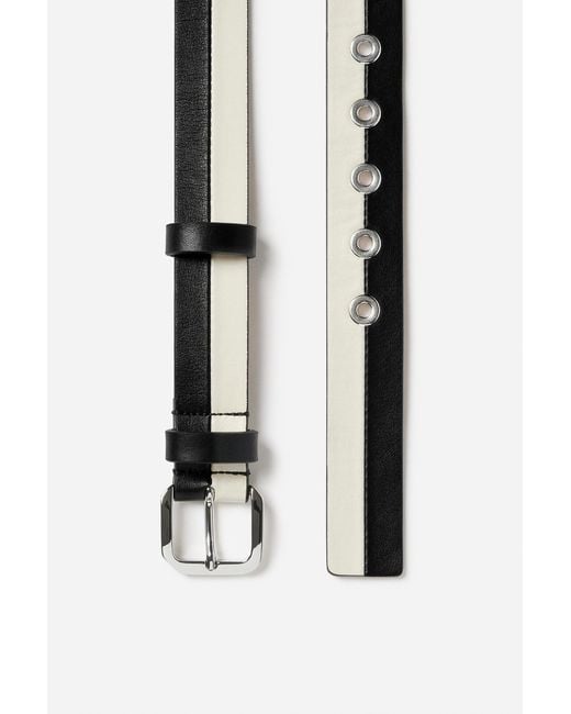 Filippa K White Split Tone Leather Belt