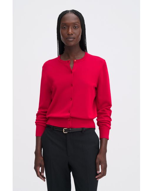Filippa K Red Glossy Knit Cardigan