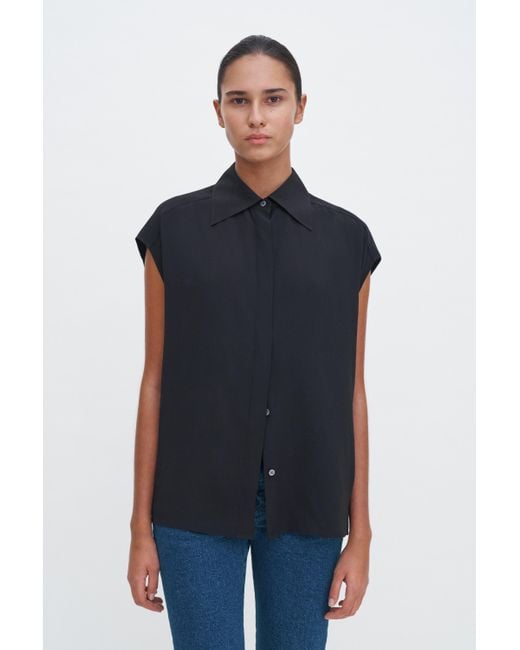 Filippa K Blue Cap Sleeve Blouse