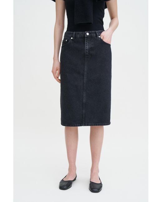 Filippa K Blue Denim Midi Skirt
