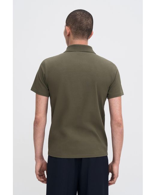 Filippa K Green Stretch Cotton Polo T-Shirt for men
