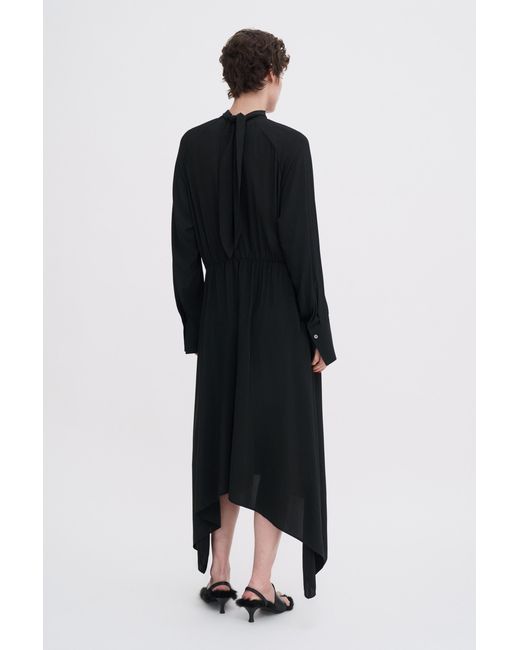 Filippa K Black Tie Neck Scarf Dress