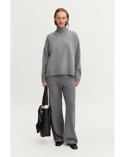 Filippa K Gray Wool Cashmere Turtleneck Sweat