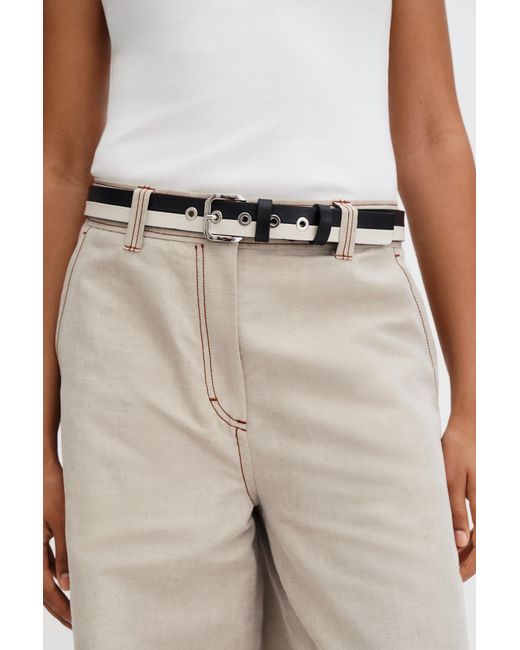 Filippa K White Split Tone Leather Belt