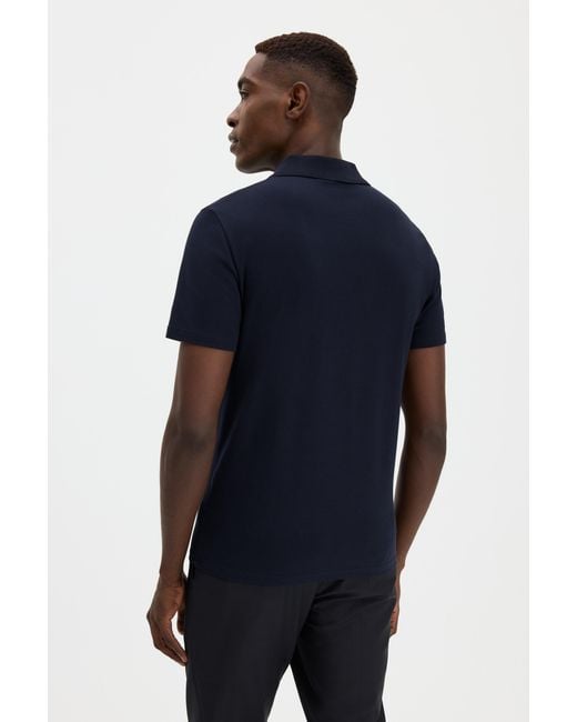 Filippa K Blue Stretch Cotton Polo T-Shirt for men