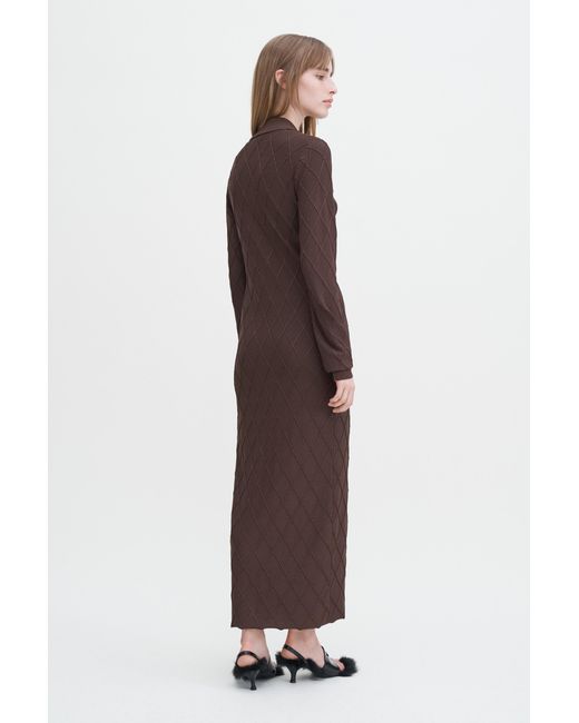Filippa K Brown Diamond Shirt Dress