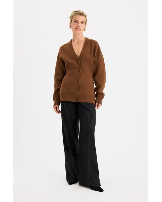 Filippa K Brown Hourglass Felted Cardigan