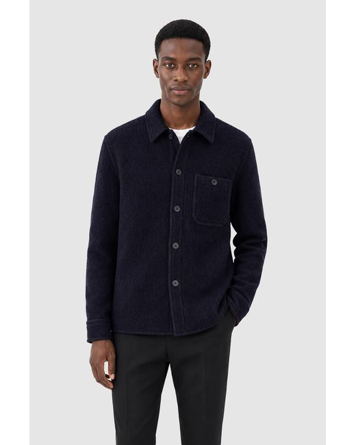 Filippa K Blue Boiled Wool Overshirt for men