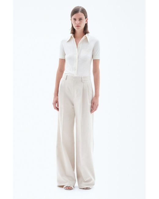 Filippa K White Darcey Cotton Linen Trousers