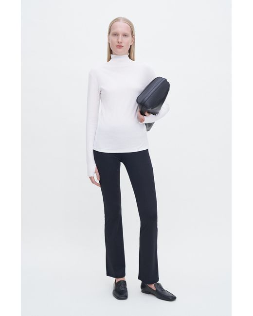 Filippa K White Rib Mock Neck Top