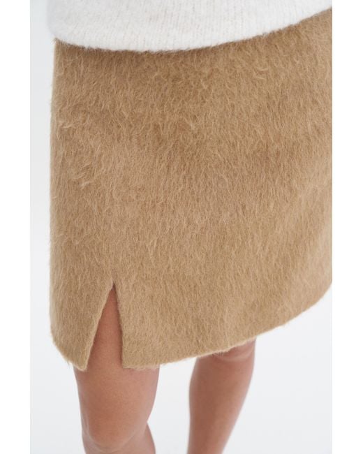 Filippa K White Hairy Wool Blend Mini Skirt
