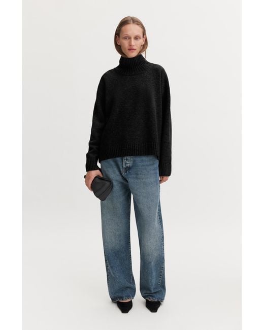 Filippa K Black Wool Cashmere Turtleneck Sweat