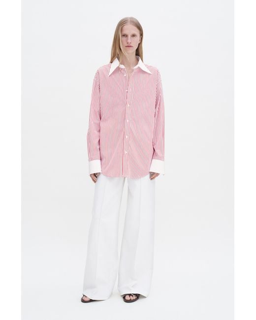 Filippa K Pink Striped Cotton Shirt