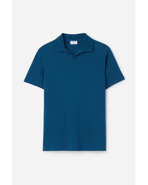 Filippa K Blue Stretch Cotton Polo T-Shirt for men