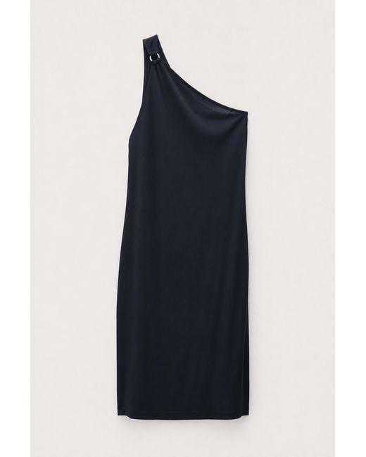 Filippa K Blue One Shoulder Jersey Dress