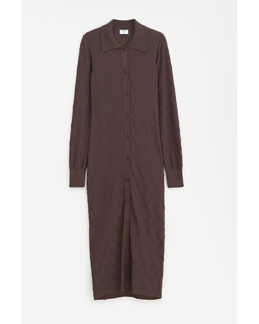 Filippa K Brown Diamond Shirt Dress