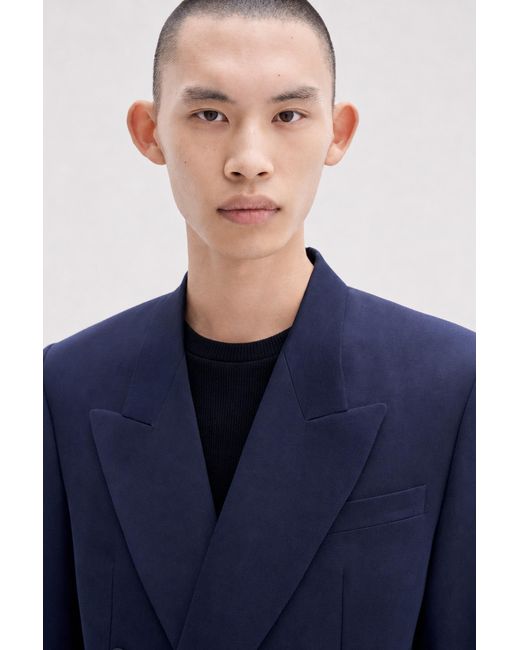 Filippa K Blue Boxy Linen Blazer for men